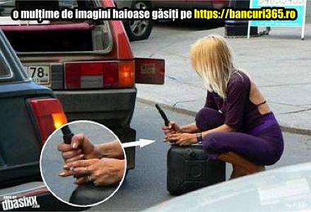 blonda si canistra de benzina