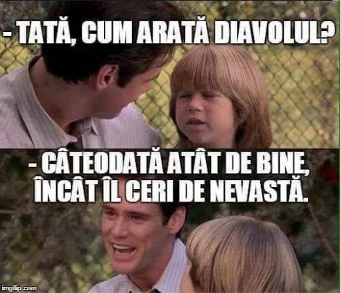 Tatal ii spune copilului cum arata diavolul Tatal ii spune copilului cum arata diavolul