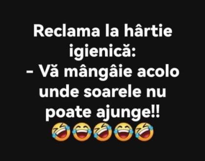 Cum sună o reclamă la h&acirc;rtia igienică