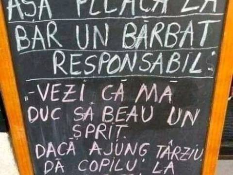 Cum pleaca de la bar un barbat responsabil