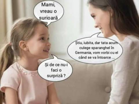 Ce crede un copil ca a facut mama cu surioara  lui 
