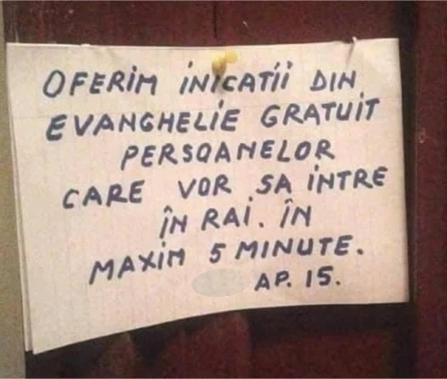 unde se dau indicatii pentru a intra in Rai